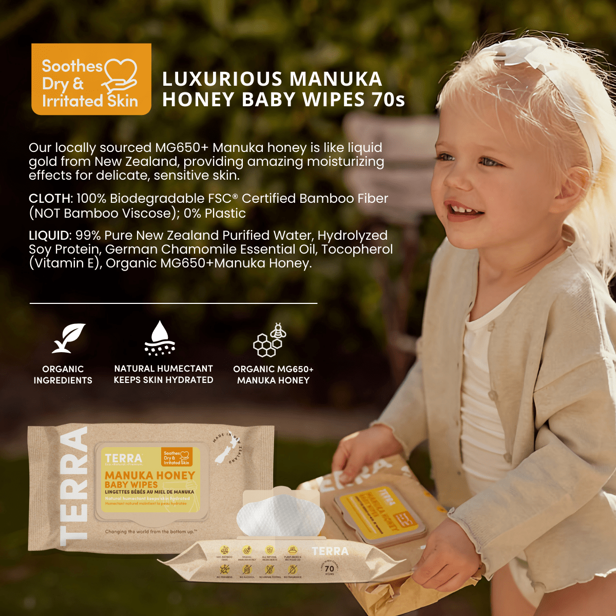 Terra Bamboo Baby Wipes - 70s - Terra Middle East
