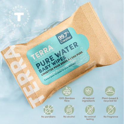 TERRA Bamboo Baby Wipes - Mini Pack 10s - Terra Middle East