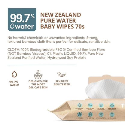 TERRA Bamboo Baby Wipes - Mini Pack 10s - Terra Middle East