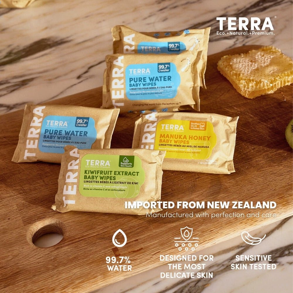 TERRA Bamboo Baby Wipes - Mini Pack 10s - Terra Middle East